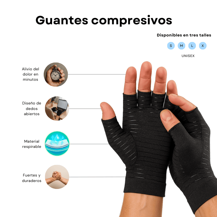 Guantes de compresion con cobre - Alivia tu dolor, recuperá tu movilidad & bienestar general